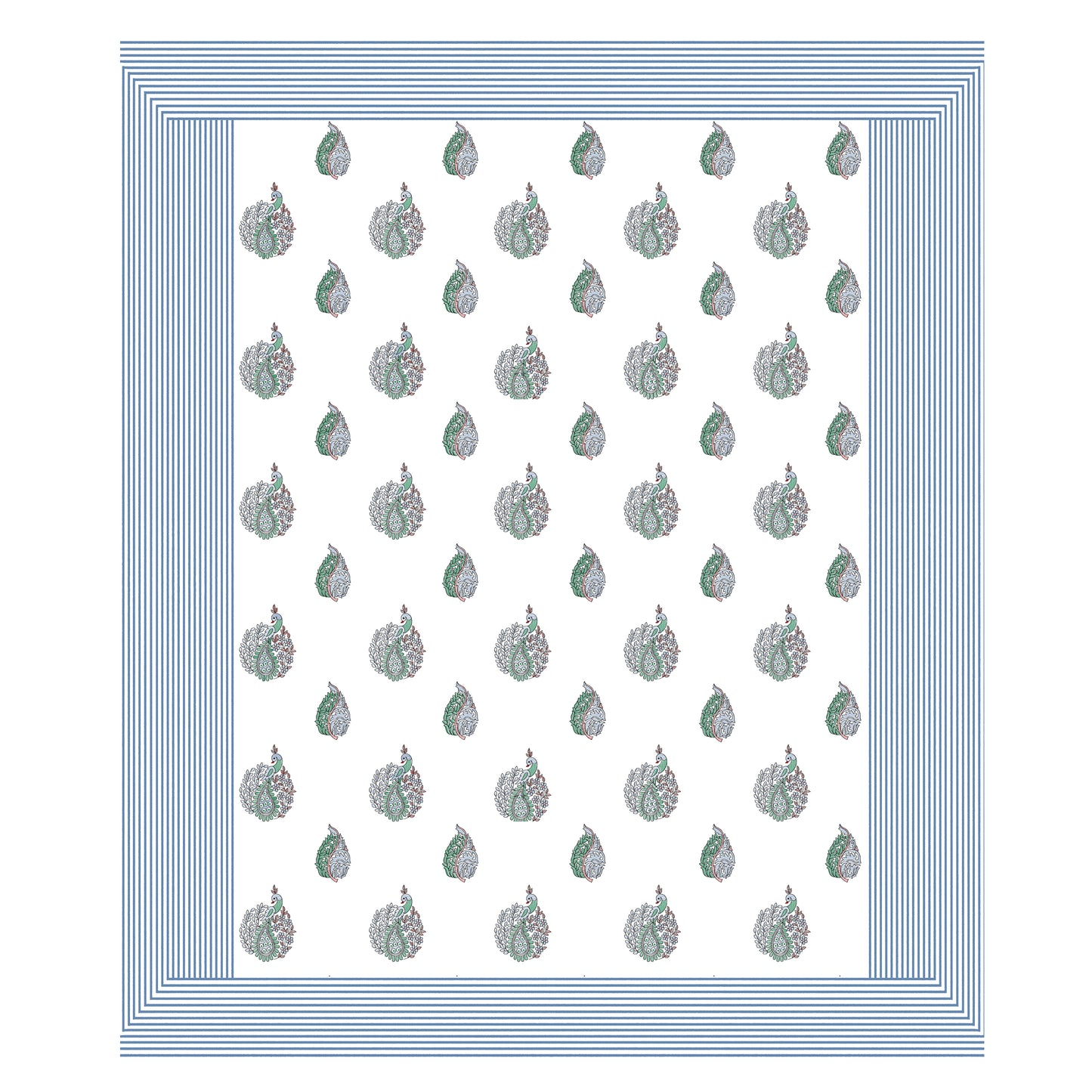 Aryavart - 350 TC Handblock Pure Cotton Bedsheet Set