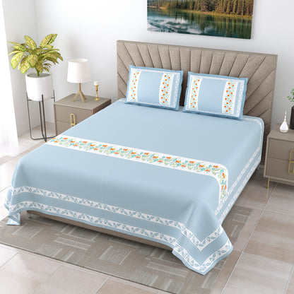 Kalman - 350 TC Handblock Pure Cotton Bedsheet Set