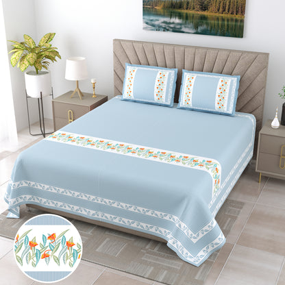 Kalman - 350 TC Handblock Pure Cotton Bedsheet Set