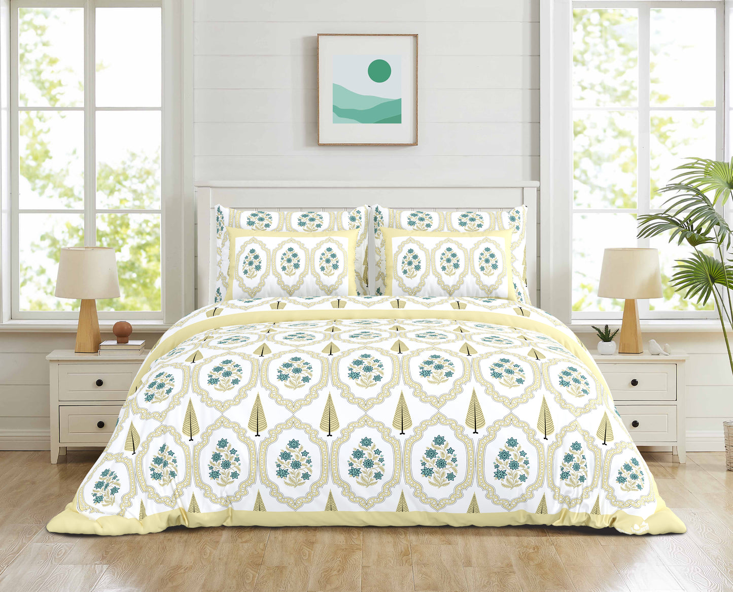 Sanskriti - 350 TC Handblock Pure Cotton Bedsheet Set