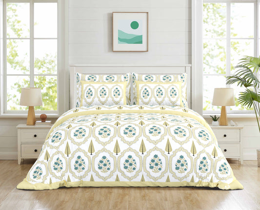 Sanskriti - 350 TC Handblock Pure Cotton Bedsheet Set