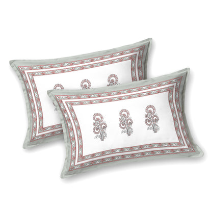 Mehar Motif - 350 TC Handblock Pure Cotton Bedsheet set