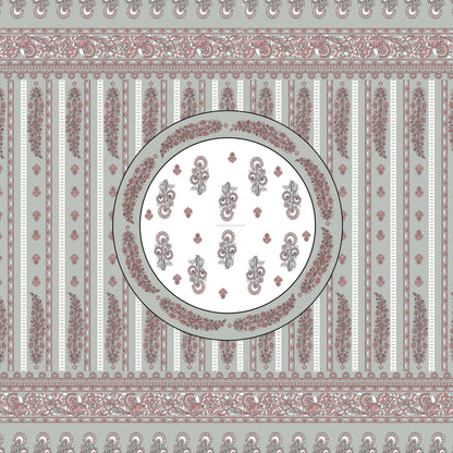 Mehar Motif - 350 TC Handblock Pure Cotton Bedsheet set